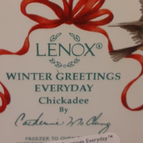 LENOX NWT Winter Greetings Everyday chickadee salad plate - Picture 5 of 6